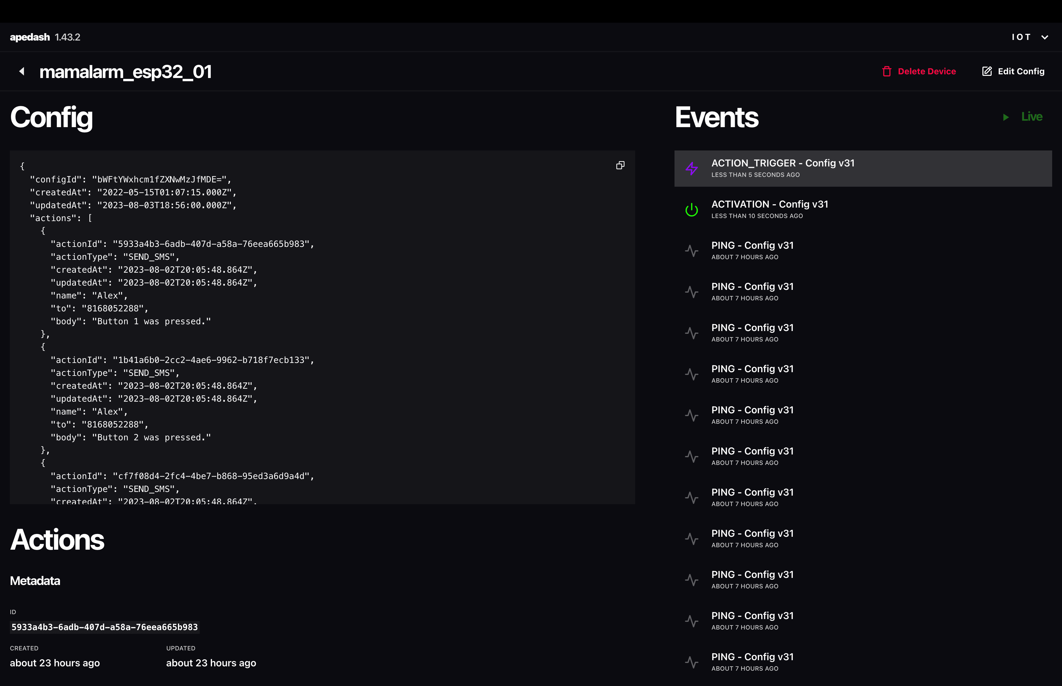 Mamalarm Web Application
